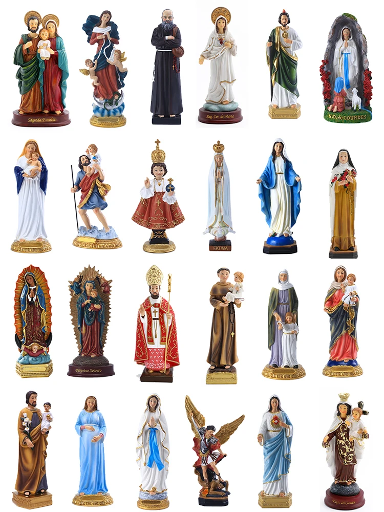 

Jesus Statues/ Virgin Mary Figurine Sculpture Christian Wedding Gift Xmas Desktop Display Decors Renaissance Collection Gifts