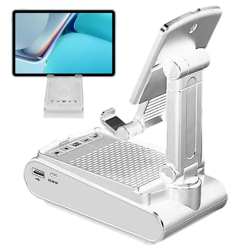 

Desk Phone Holder Fast Charging Station With Remote Speaker Free Angles And Adjustable Height Multifunctional Phone Charger For