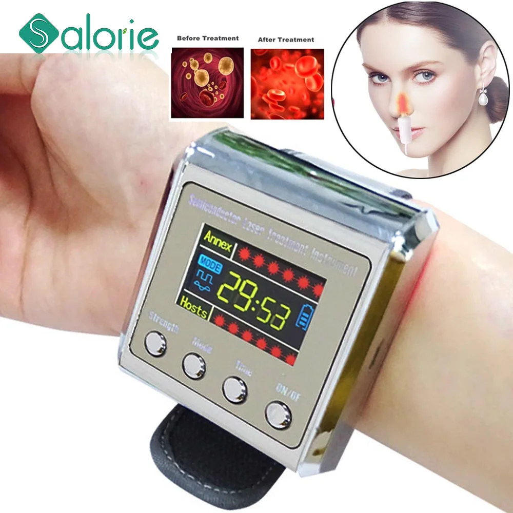 

650nm Laser/Light physiotherapy Sinusitis Wrist Watch Diode LLLT For diabetes hypertension Treatment Diabetic Therapy instrument