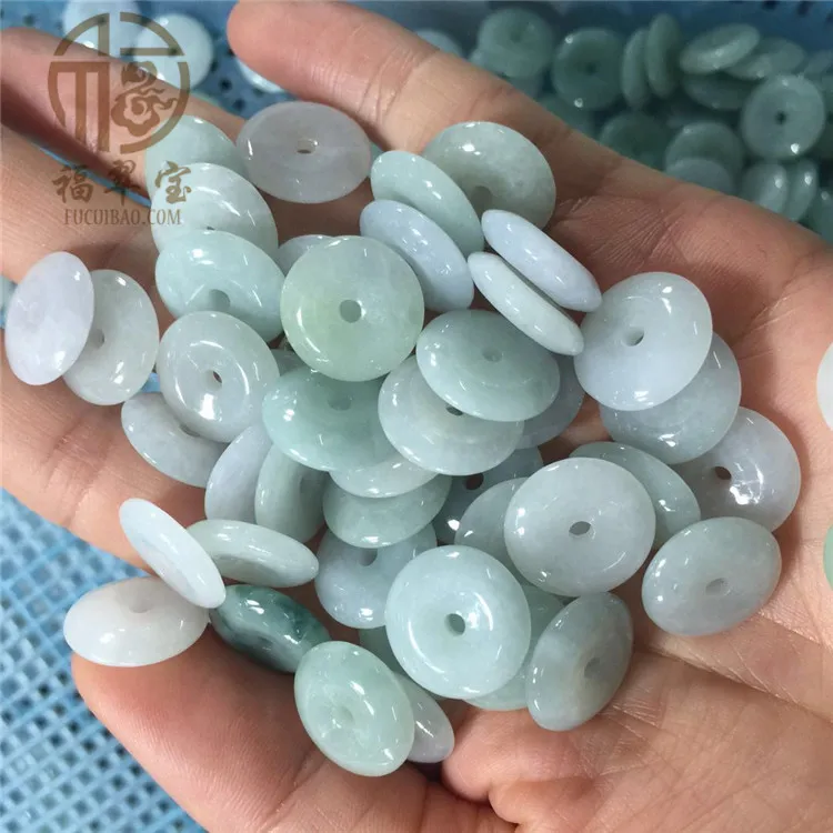 

5pc Natural Jadeite Emerald Donut Bead For Jewelry Making Diy Bracelet Necklace Myanmar Jades Stone Beads Accessories Jewellery