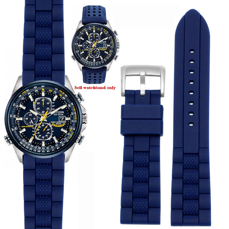 

For citizen Blue Angel AT8020 Air Eagle Armani AR5919 / 5920 waterproof silicone strap Men's watch accessories 20mm 22mm 23mm