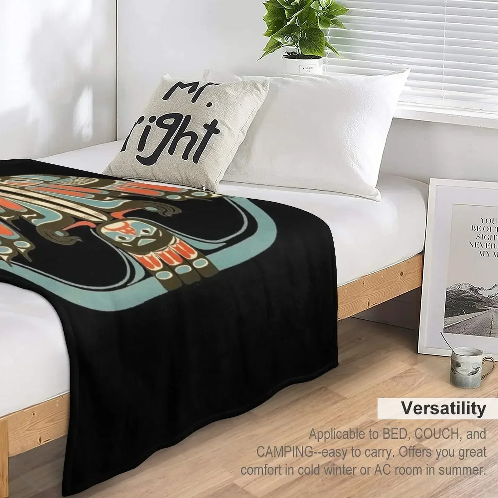 Northwest Native Art Haida - одеяло Tlingit Thunderbird мягкие большие декоративные одеяла для пляжа и