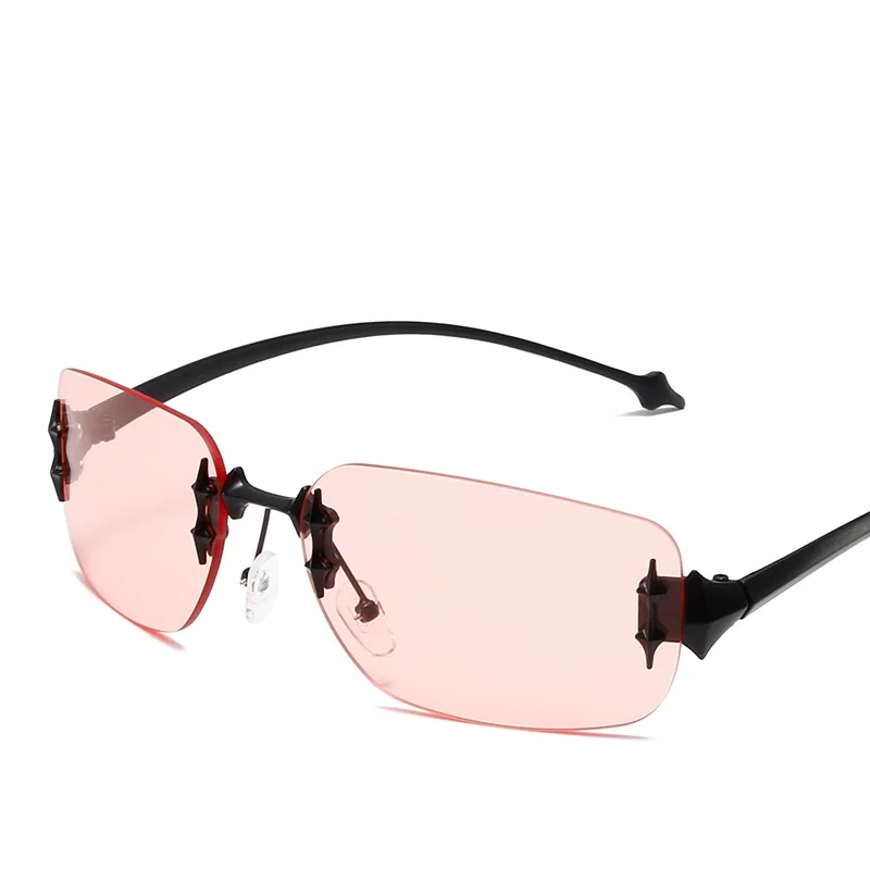 Гламурные Модные женские солнцезащитные очки квадратные без оправы роскошные