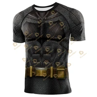 superhero movie bruce wayne men compression shirt comic cosplay costumes clothing fitness short sleeve casual tops male