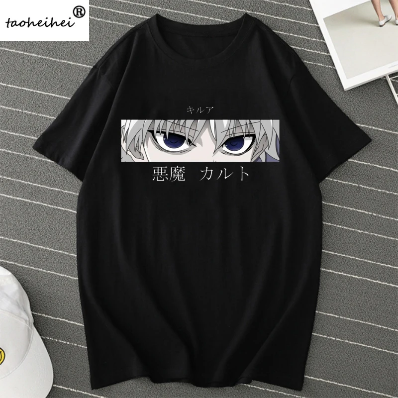 Мужская футболка Hunter X с коротким рукавом повседневная тенниска рисунком аниме