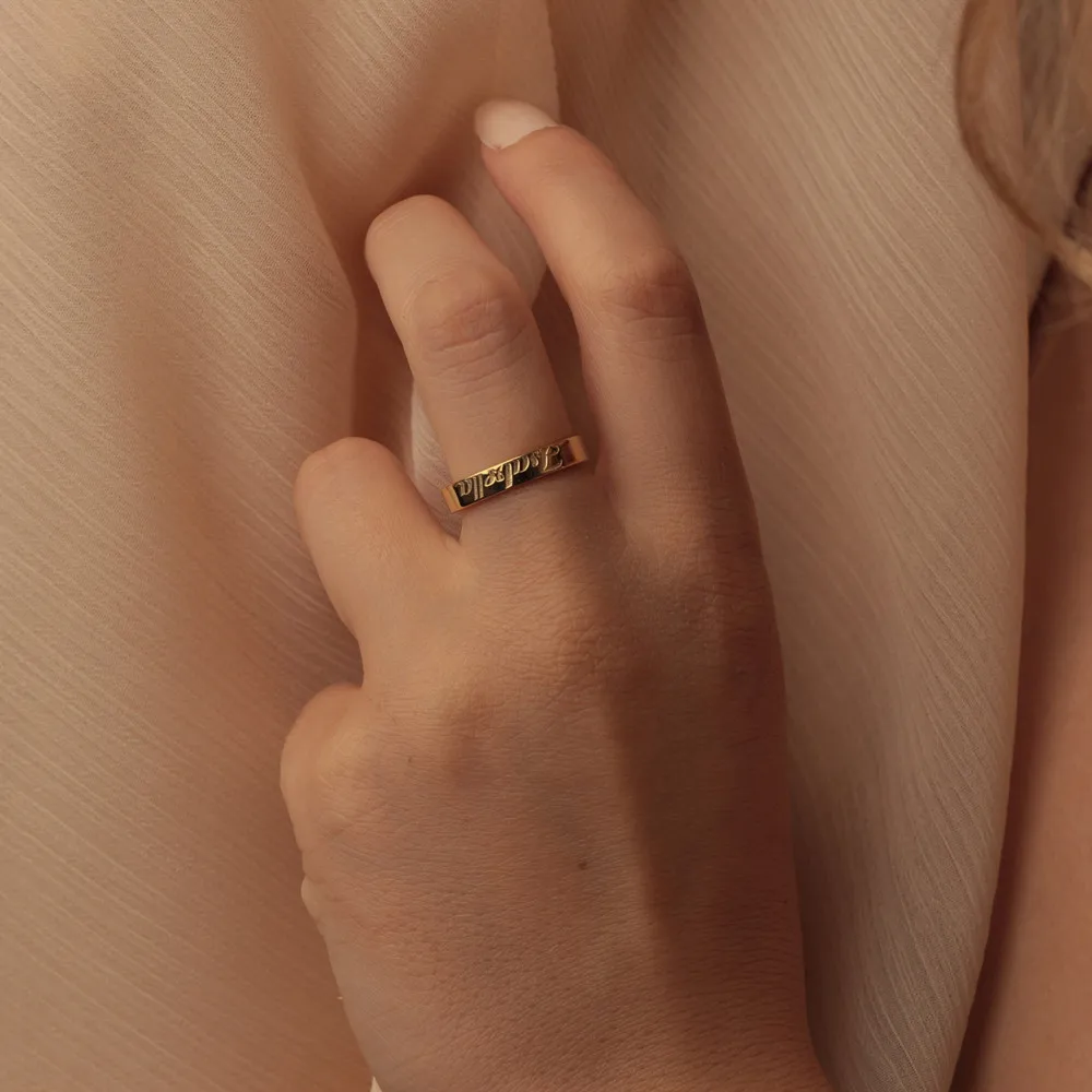 Custom Name Ring for Women Personalized Stainless Steel Customized Engrave Letter Rings Jewelry For Girlfriend Birthday Gifts