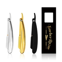 mens razor manual razor gold plated old hand razor mens beard shaving knife shaving knife hairdressing knife holder