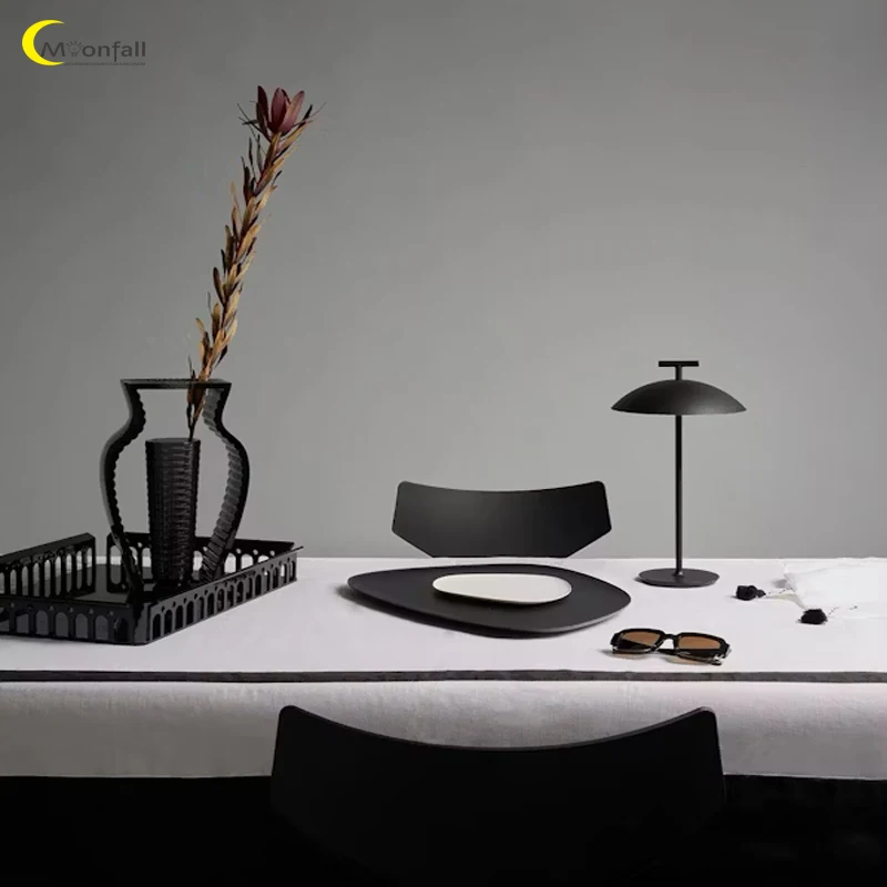 Фото Cmoonfall Led Nordic Bed Прикроватная комната Украшение Дизайн Гриб Беспроводная перезаряжаемая настольная лампа для учебы Ночной обеденный светильник №2