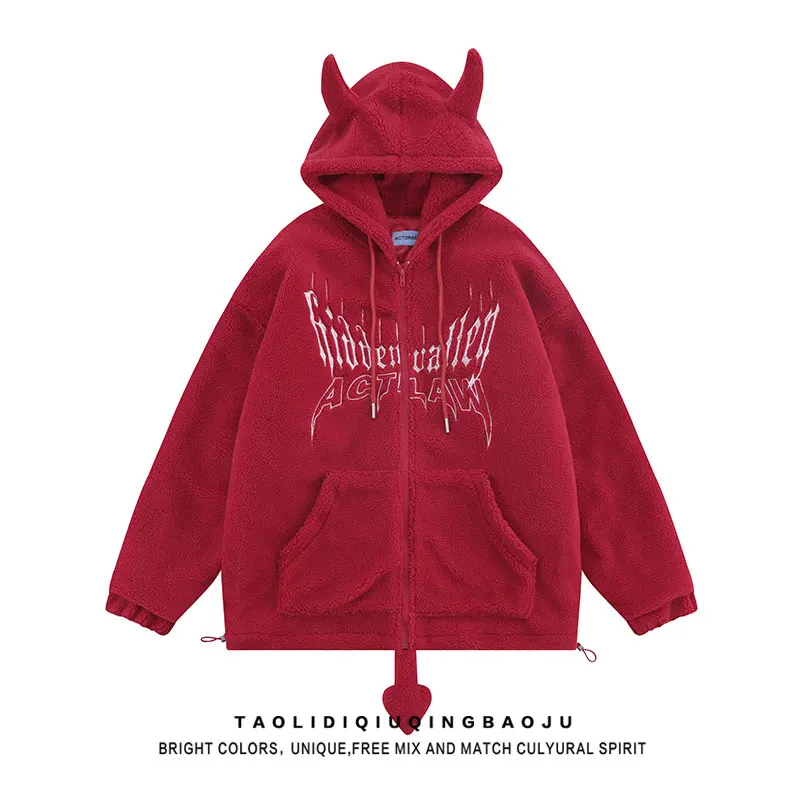 European and American Street Embroidery Hooded Cotton Jacket Women's Fashion Brand Berber Fleece Cotton Coat Coat