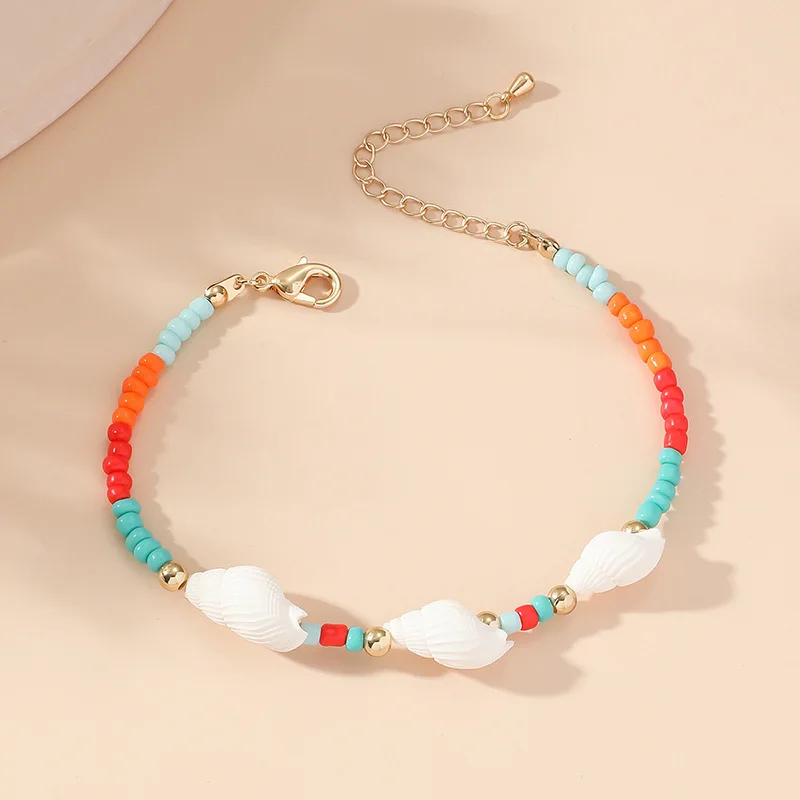 

Bracelet for Women Fashionable Colorful Seed Beads Conch Metal Luxury Jewelry All Match Female Gifts Adjustable Chain