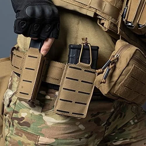 Фото Тактический подсумок для магазинов 5.56 мм для M4 M16 с открытым верхом, лазерная подсумок-кобура для магазинов, поясная сумка, аксессуары для охоты. №1