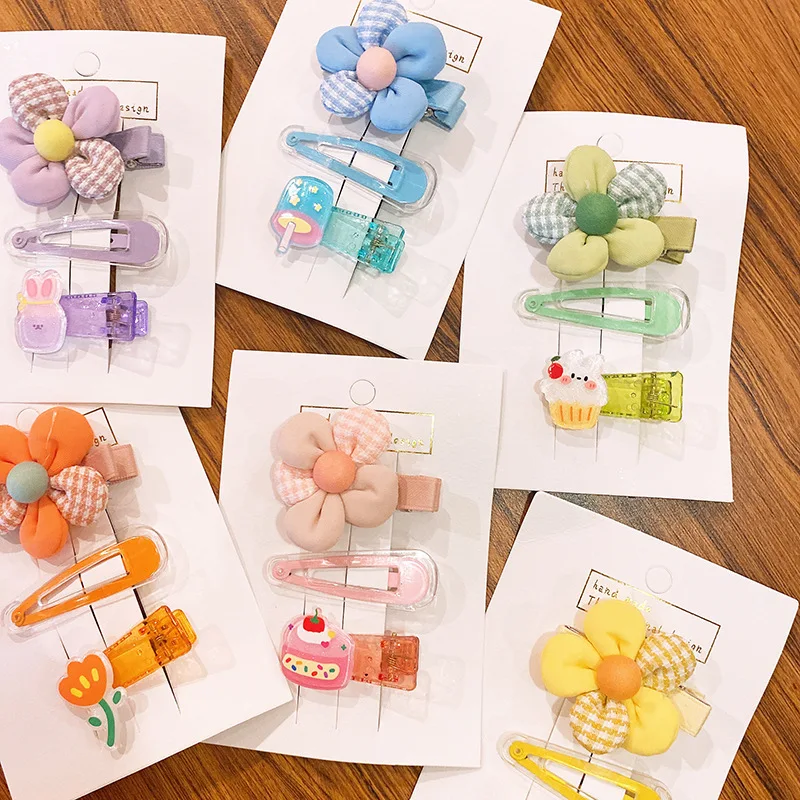 

Children's Cute Beautiful Colorful Fabric Flowers BB Clip Headwear Sweet Girl Princess Fashion Hair Pins Kids Hair Accessories