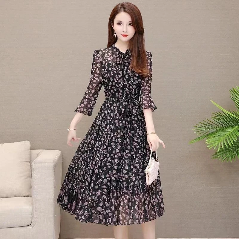 

BW7 2023Lente Nieuwe стиль, оригинальный Печатный Jurk Losse лоскутный Топ Vrouwen Mode