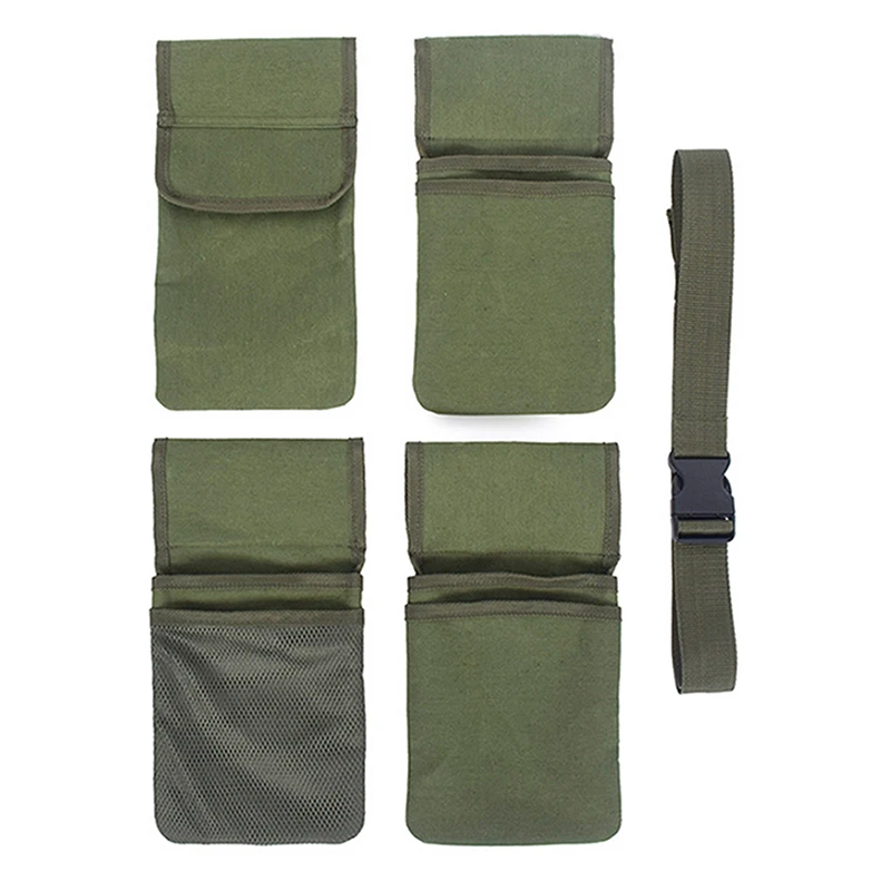 

Сверхпрочный холщовый чехол для инструментов с быстрой пряжкой, садовая поясная сумка с несколькими карманами для улицы, кемпинга, холщовы...