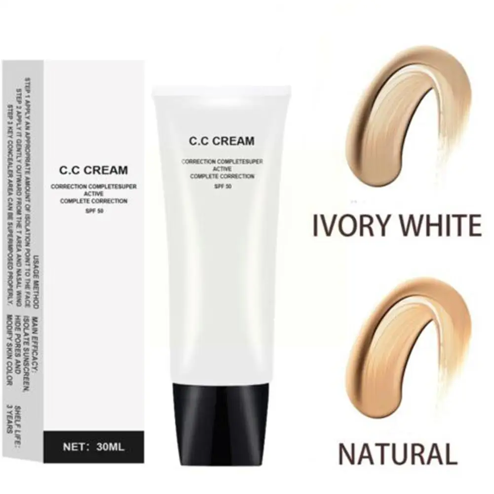 

30ML CC Cream Conceal Imperfection Skin-friendly Brighten Skin Colour Cosmetics Foundation Concealing Cream for Coarse Pore K6X5