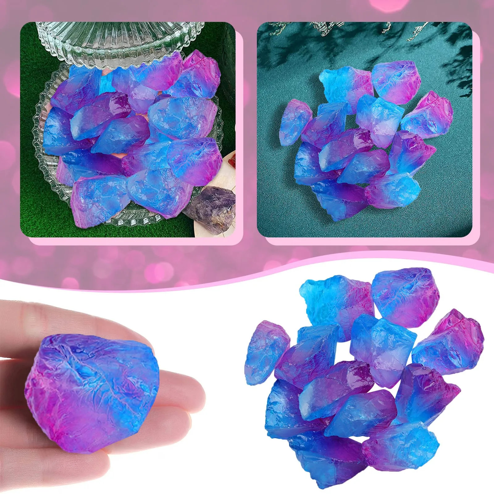 

Natural Rough Stone Electroplating Spray Paint Colorful Crystal Pendant Jewelry Stone Decor
