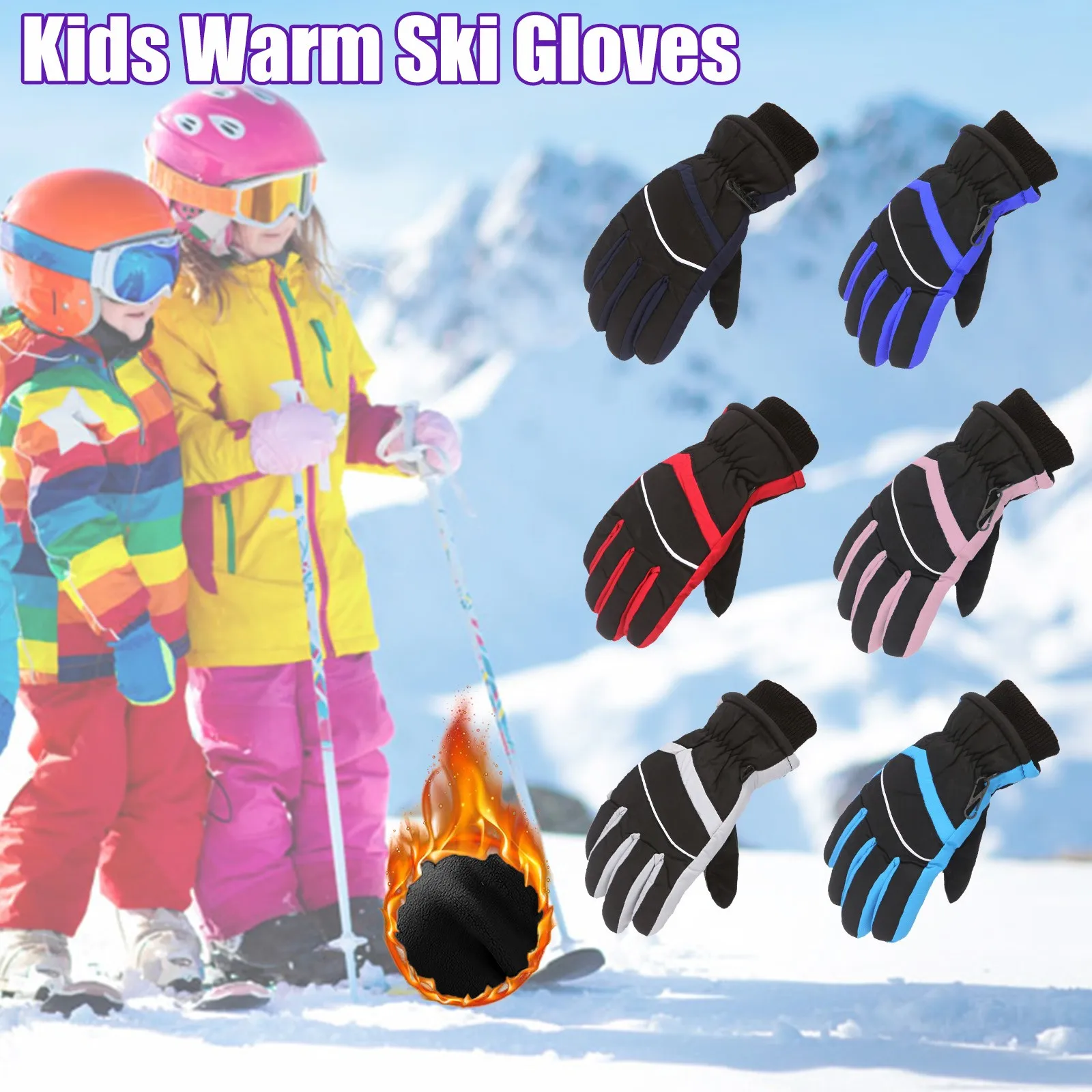 

Зимние Детские ветрозащитные теплые лыжные перчатки для мальчиков и девочек