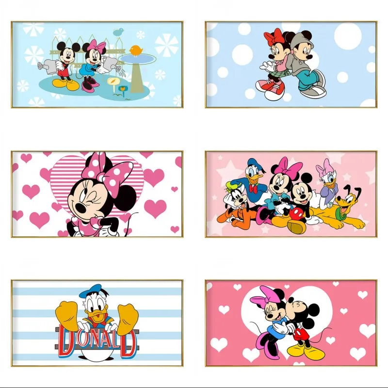 

Алмазная 5D картина Disney, мультяшный Микки и Минни, полноразмерная Круглая Мозаика, «сделай сам», алмазная вышивка, украшение для дома, подаро...