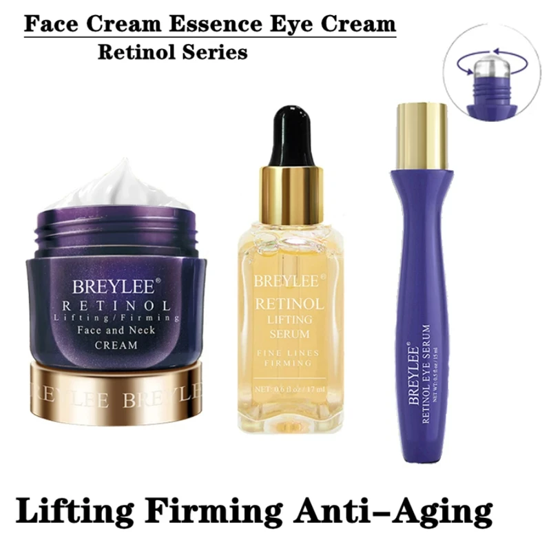

BREYLEE Retinol Face Care Set Liftng Firming Anti-Wrinkle Serum Eye Cream Remove Dark Circles Fine Line Moisturizing Facial Kit