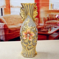 30cm luxury europe gold plated ceramic vase home decor creative design porcelain decorative flower vase for wedding decoration