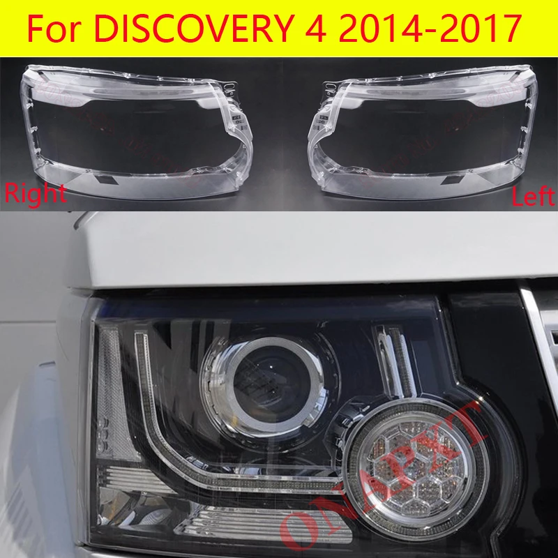 Light Caps Transparent Front Headlight Cover Glass Lens Shell Car Front Headlight Cover For LAND ROVER DISCOVERY 4  2014-2017