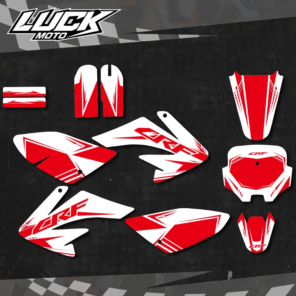 

LUCKMOTO для Honda CRF70 CRF 70 2004-2007 2008 2009 2010 полная графика фоновые наклейки наклейки защитные наклейки для мотоцикла