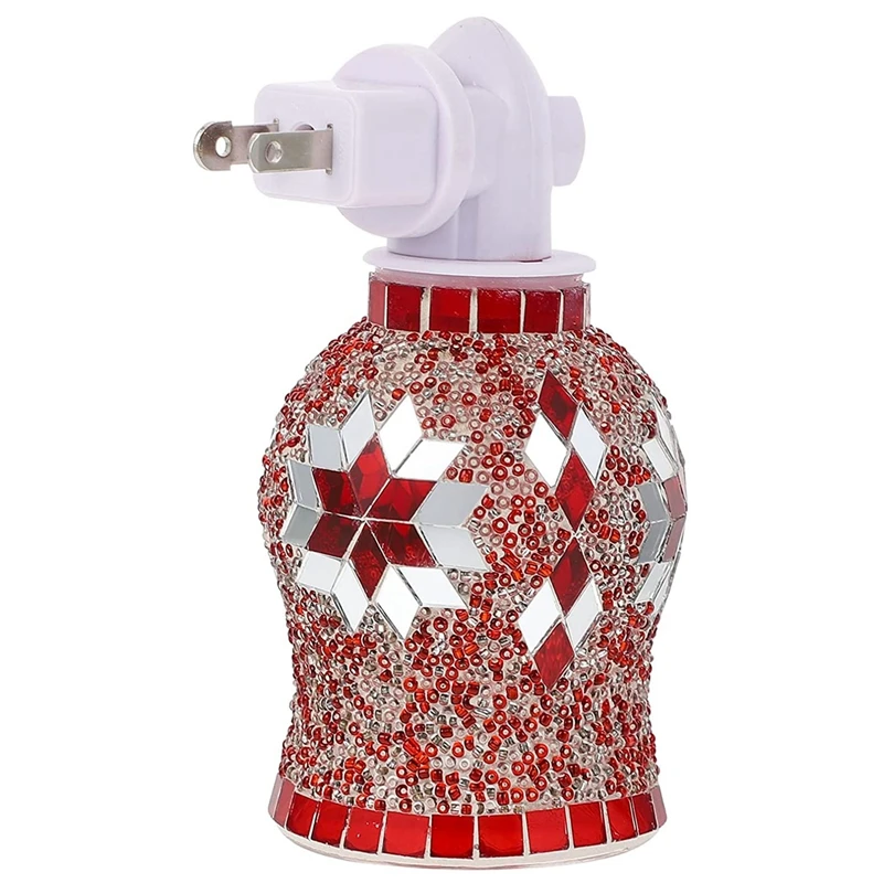 

Mosaic Creative Melting Wax Night Light Aromatherapy Essential Oil Lamp Wall Hanging Plug-In US Plug Red