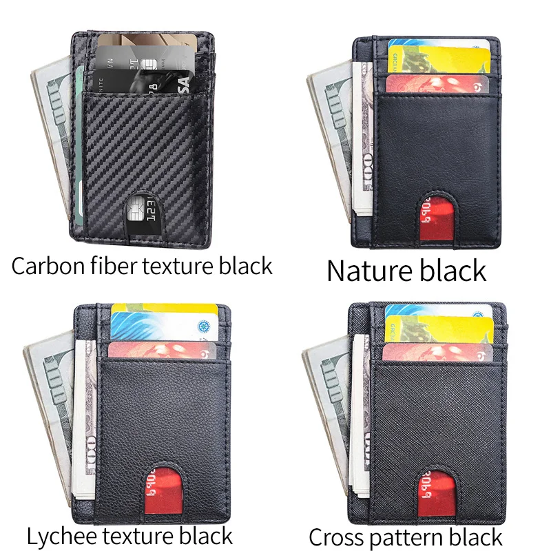 Супер тонкий кожаный кошелек с блокировкой RFID держатель для кредитных карт чехол