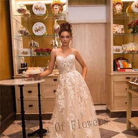 sea of flowers exquisite wedding gown for bride sweetheart spaghetti straps tulle a line custom made vestidos de novia