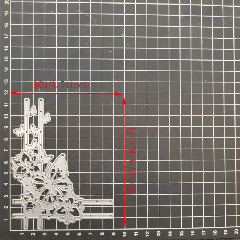 Бабочка цветок угловой металлический трафарет для вырезания альбом