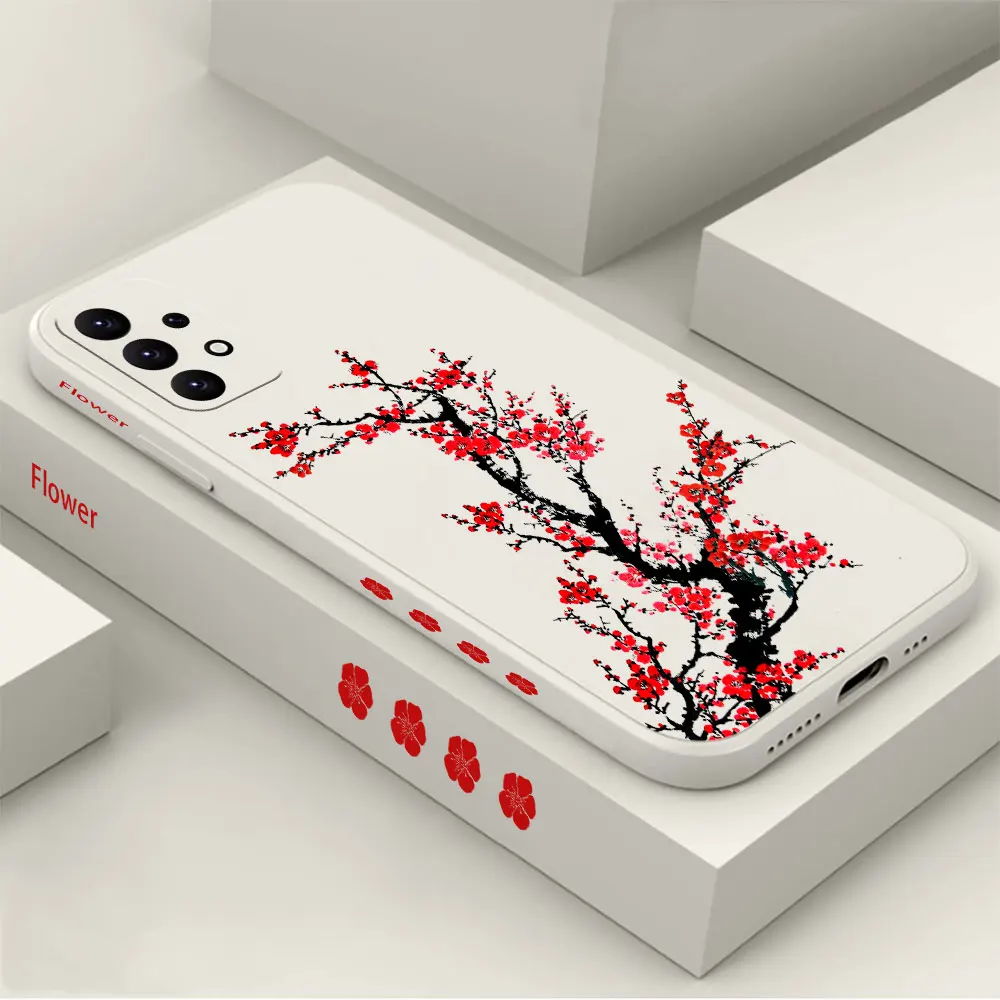 

Plum Flower painting Case For Samsung Galaxy A91 A73 A72 A71 A53 A52 A51 A42 A33 A32 A31 A23 A22 A21S A13 A12 A03S A02S 5G Cover