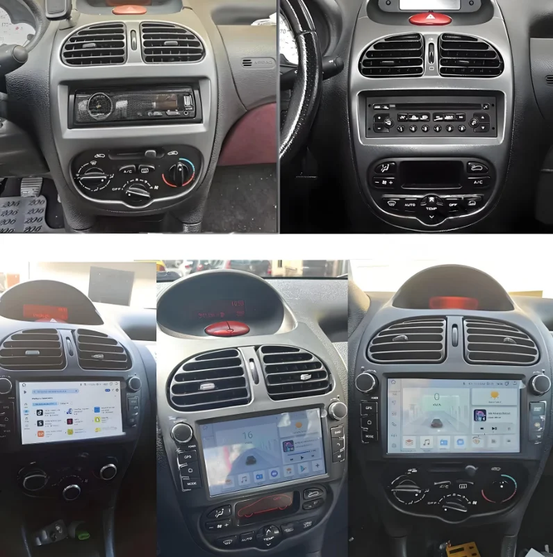 Фото Android 15 Carplay 7 дюймов для PEUGEOT 206 206CC 206SW 2000-2008 автомобильный мультимедийный плеер навигация 5G Wi-Fi сенсорный экран дисплей №3