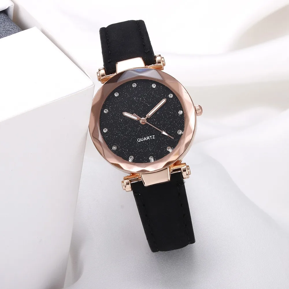 Starry Sky Surface Fashion Casual Ultra Thin Water Diamond Frosted Strap Women's High Quality Watch For Friends And Wives