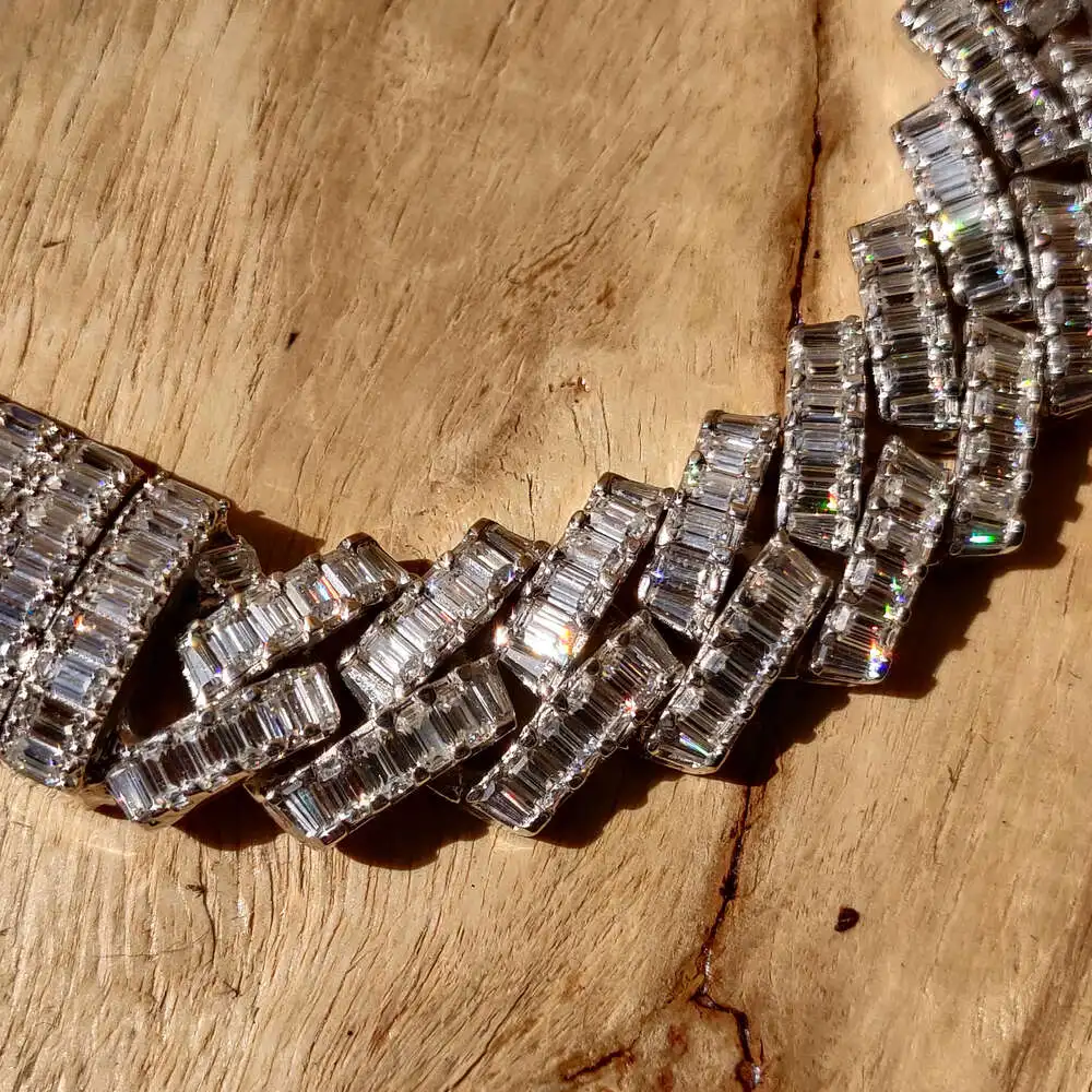 XCL Муассанит Бриллиантовая Кубинская Цепочка