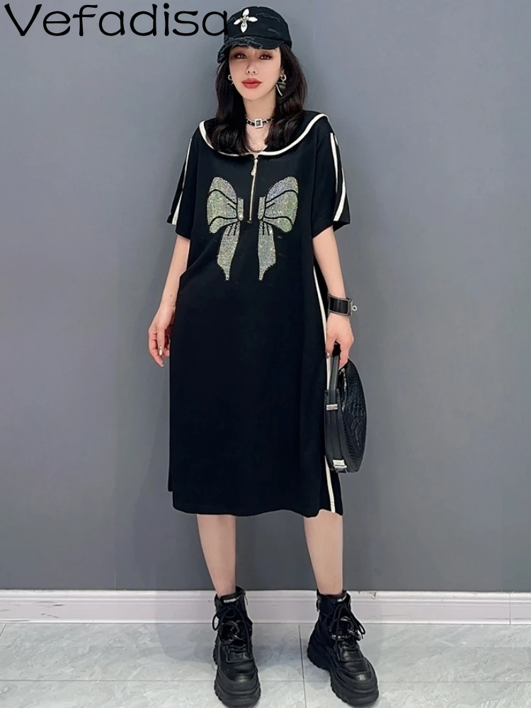 

Vefadisa 2023 летнее Новое Женское платье модное платье средней длины с бантом элегантная индивидуальная модная повседневная юбка для девушек ZY814