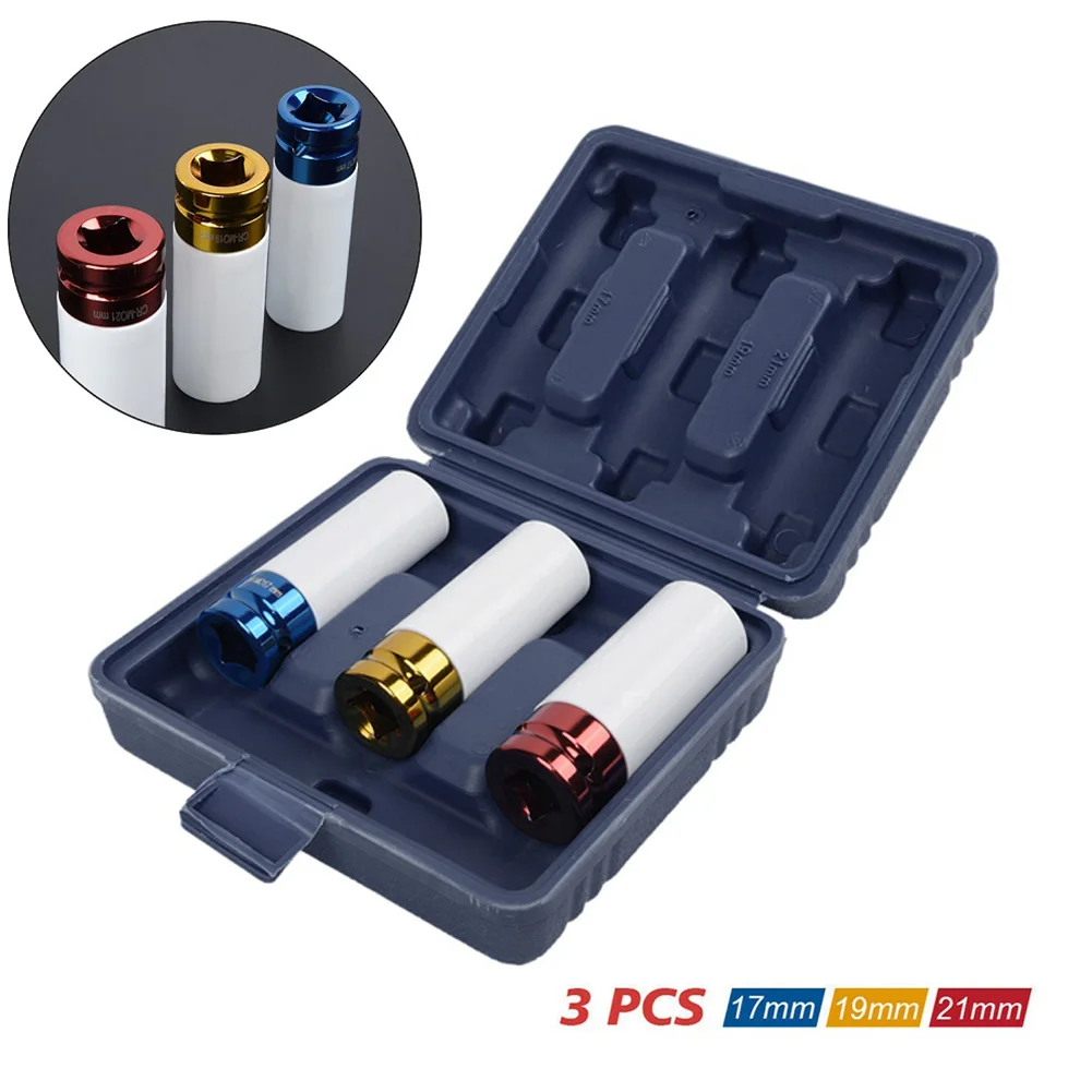 

Tire Protection Impact Nut Socket 3 Pcs Non Slip Ultra Deep Locking Wheel