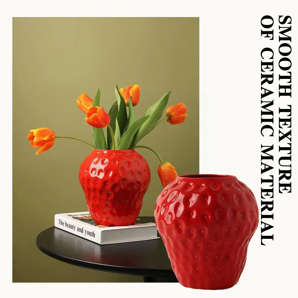 

Vintage Style Strawberry Vases Flower Pot Vase Decorative Ornament Flower Arrangement For Office Homestay Party Gifts Decor R0Q5