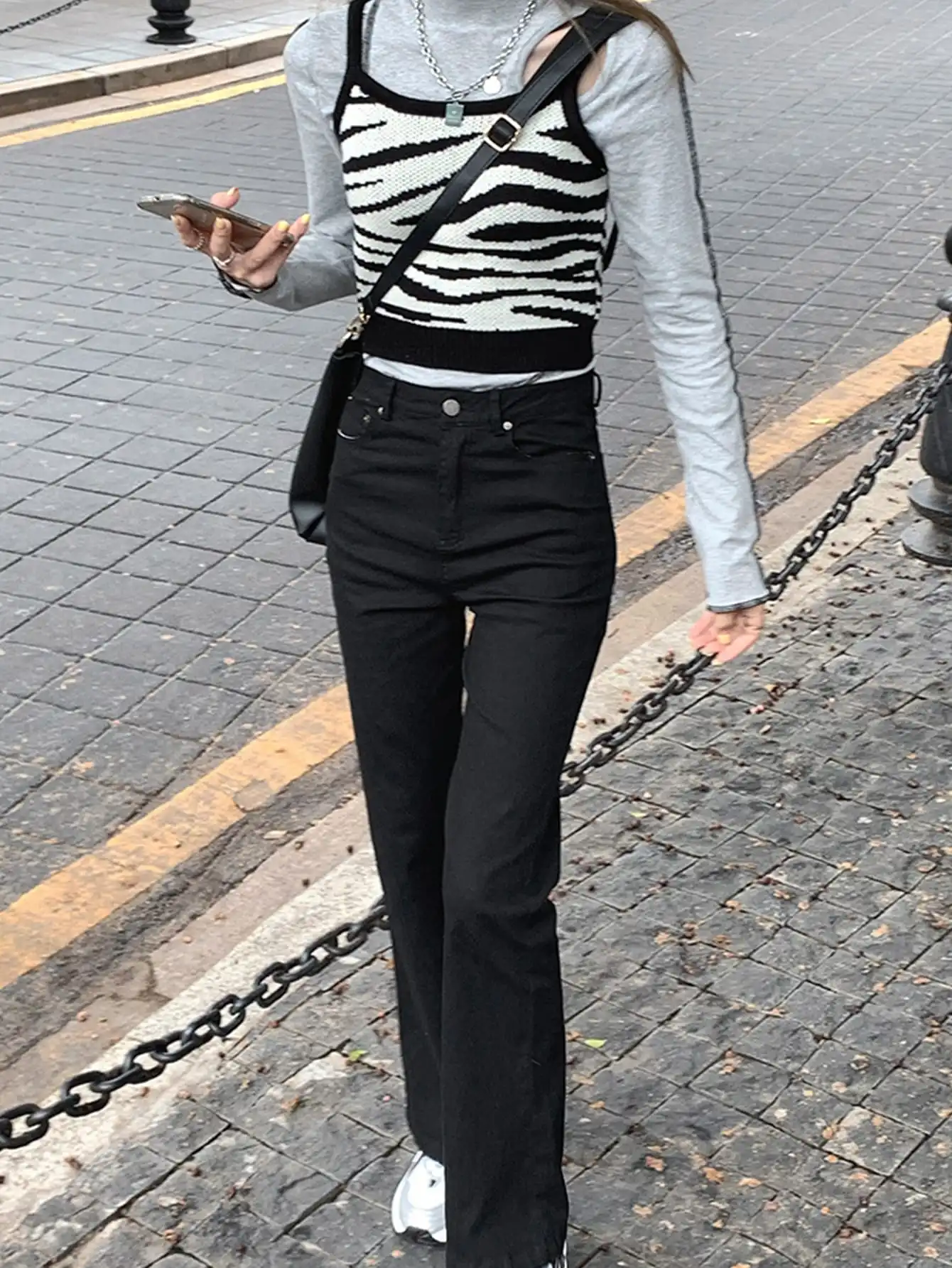 Популярные осенние джинсы с высокой талией и кисточками новые сексуальные