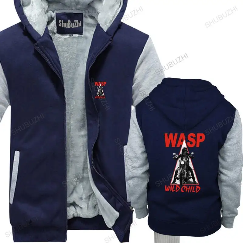 

Man black zipper thick hoodies W.A.S.P. WILD CHILD hoodies NEW arrived unisex Outwear men hoody