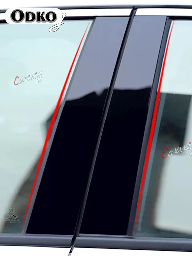 

8x Автомобильная оконная дверь Колонка BC столб крышка отделка для Toyota Vitz Yaris XP90 хэтчбек-углеродное волокно черная наклейка для ПК