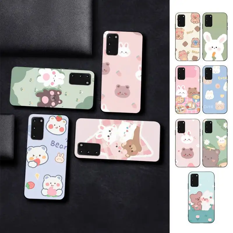 

Cartoon Cute Rabbit Bear Phone Case for Samsung S10 21 20 9 8 plus lite S20 UlTRA 7edge