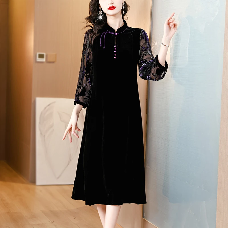 Роскошное элегантное черное бархатное