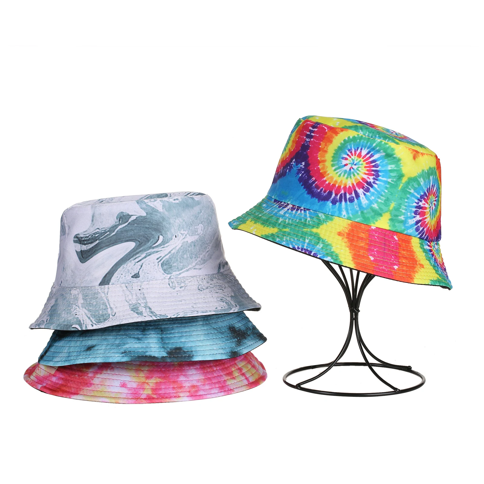 

Панама с градиентным принтом для мужчин и женщин, двусторонняя уличная шапка от солнца, Классическая, летняя