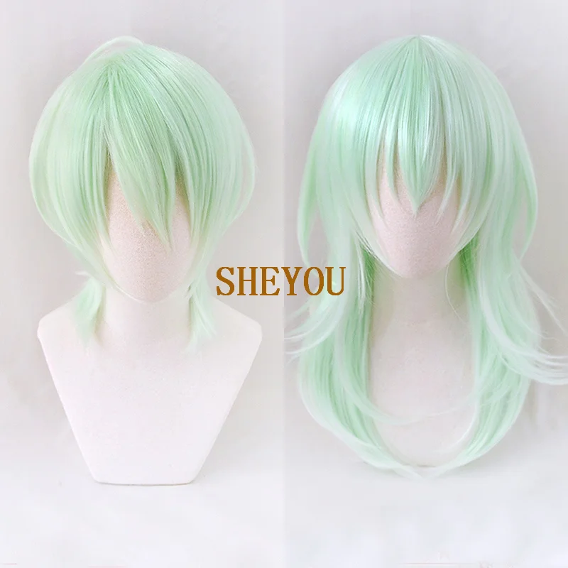 

NEW Fire Emblem ThreeHouses Byleth Wig Mint Short Long Cosplay Synthetic Hair Curls Light Green Cos Hair Wigs + Wig Cap