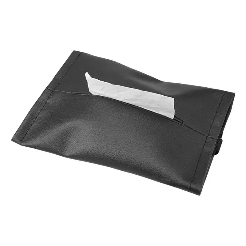 

Waterproof Car Tissue Box Holder PU Leather Car Center Console Armrest Box Sun Visor Backseat Tissue Case With Fix Strap