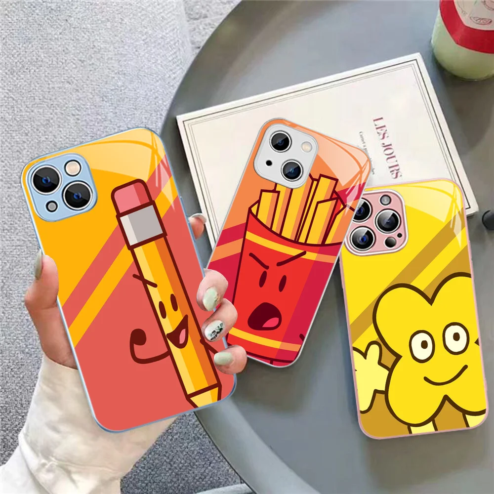 Чехол для телефона Bfdi Battle For Dream Island из закаленного стекла iphone 14 13 12 11 Pro Mini XS MAX 14Plus X