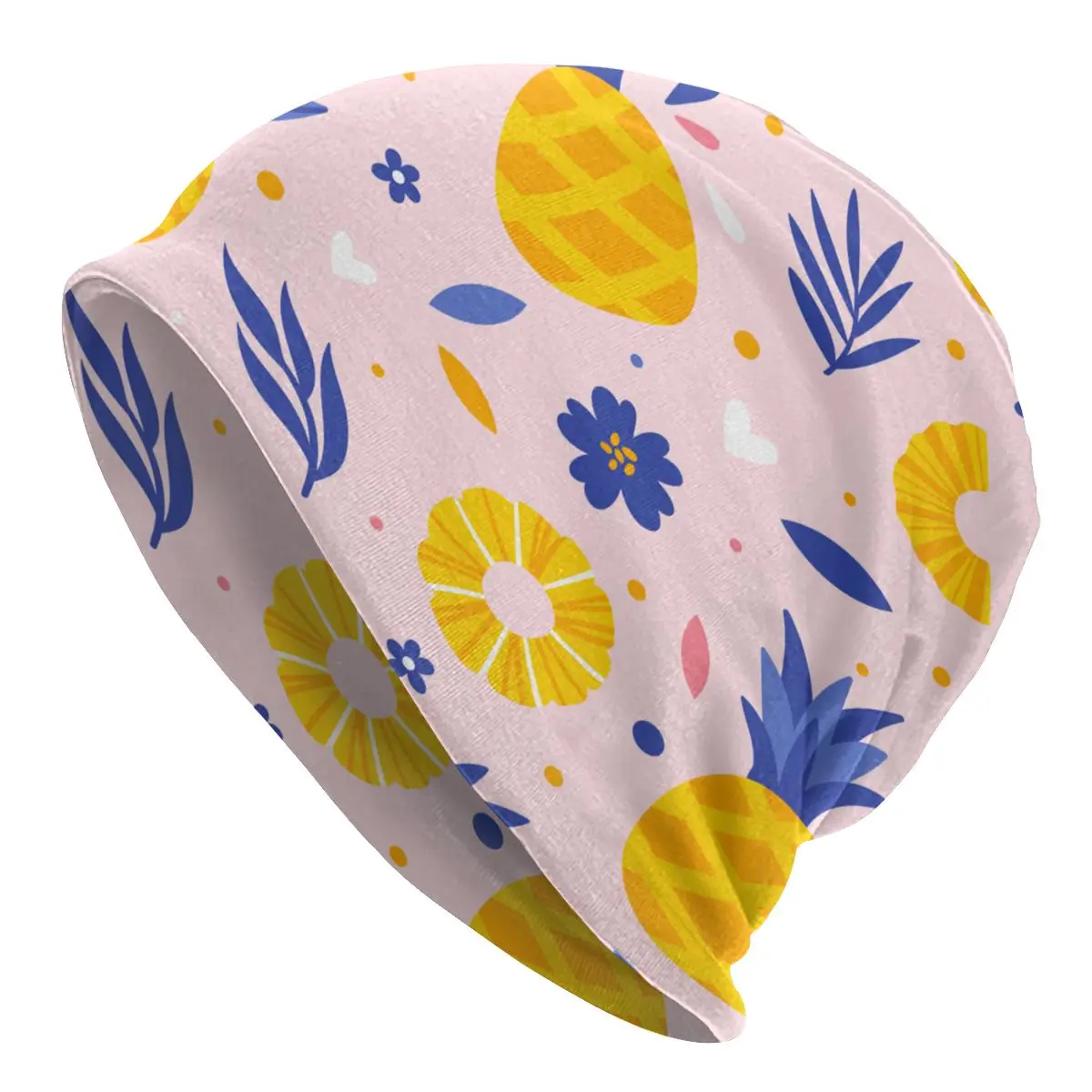 2022 Warm Hat for Women Summer Pineapples Flowers And Leaves Stacking Knitted Bonnet Cap Men Hat Hip Hop Beanies
