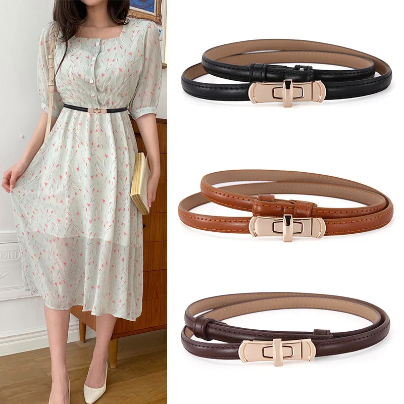 Ladies Belt Ladies with Dresses In The Long Sweater Soft Leather New Non-porous Adjustable Belt Fine Leather Office 365