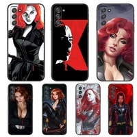 marvel black widow phone cover hull for samsung galaxy s6 s7 s8 s9 s10e s20 s21 s5 s30 plus s20 fe 5g lite ultra edge