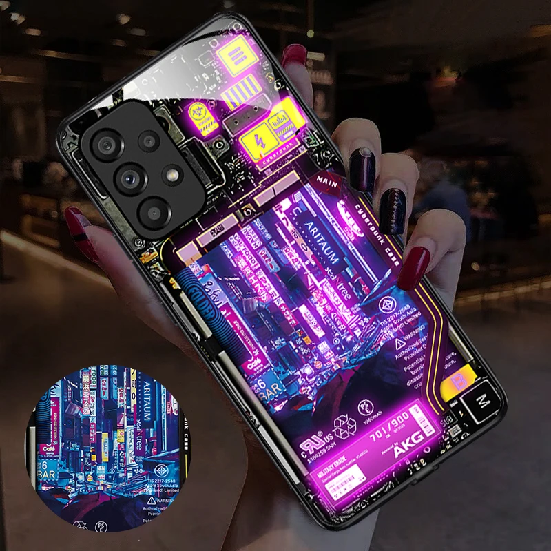 

Cyberpunk Style Smart Luminous Phone Case For Huawei p30 p40 p50 mate20 mate30 mate40 nova7 nova8 nova9 nova10 pro p50e mate40e